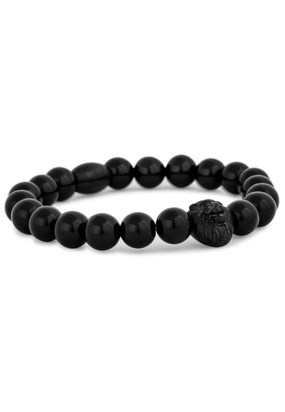 Regis Beaded Bracelet Matte Black - Black
