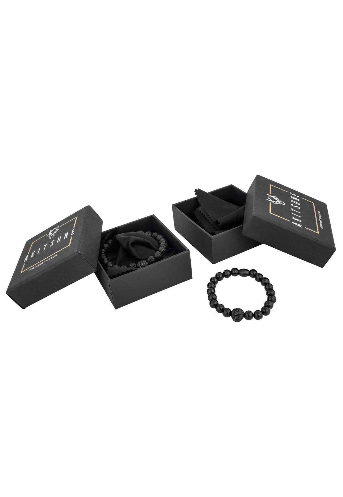 Regis Beaded Bracelet Matte Black - Lavastone