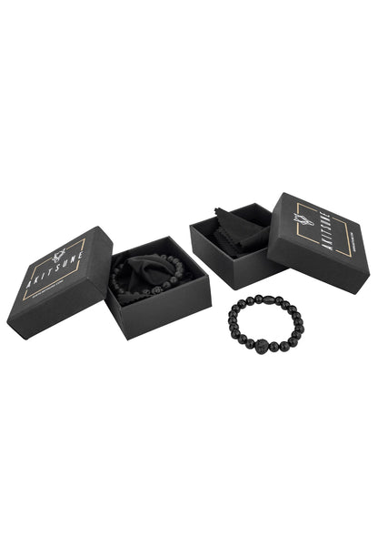 Regis Beaded Bracelet Matte Black - Black