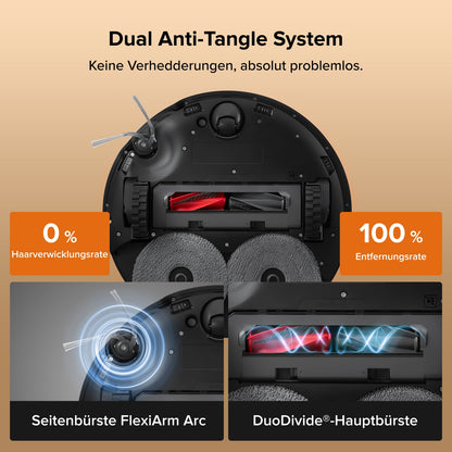 Roborock Qrevo Edge 2 - 25.000 Pa HyperForce-Saugkraft und Dual Anti-Tangle System