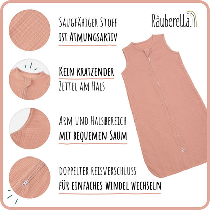 Sommer Schlafsack Kurzarm Rosa