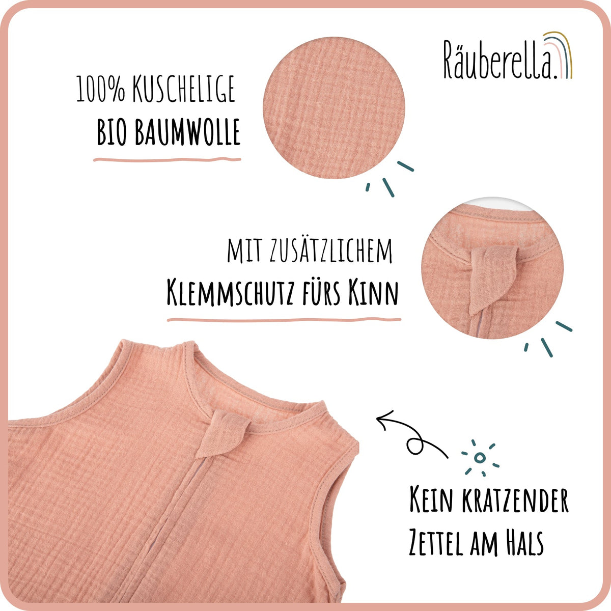 Sommer Schlafsack Kurzarm Rosa