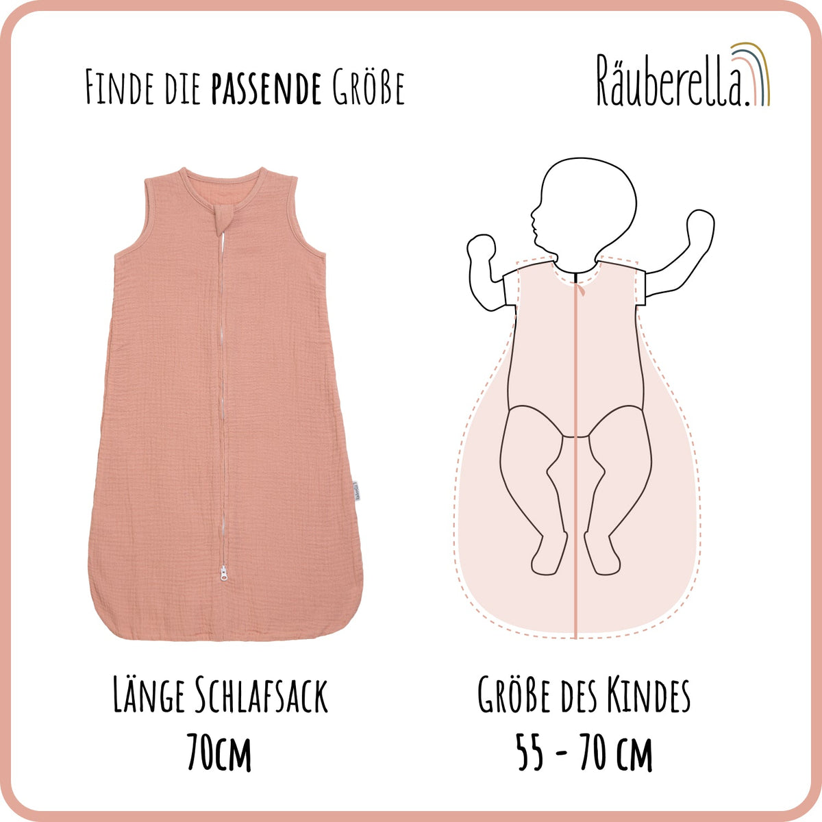 Sommer Schlafsack Kurzarm Rosa
