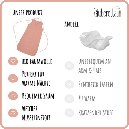 Sommer Schlafsack Kurzarm Rosa