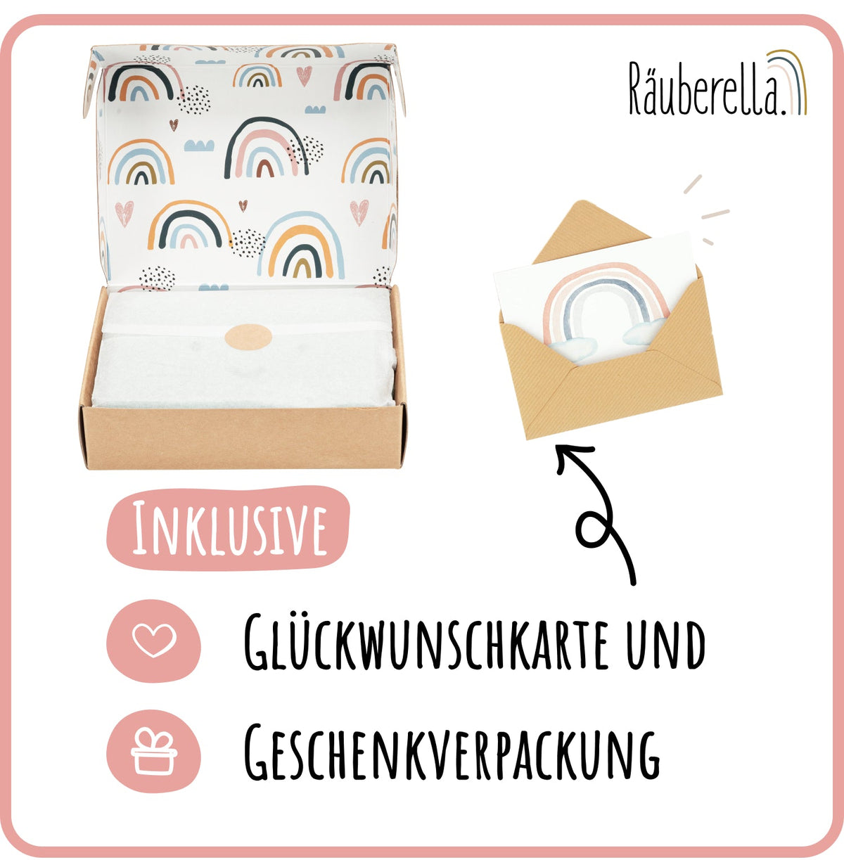 Baby Geschenkset Rosa – Schmusetuch Hase, Holz-Beißring & Halstuch | Musselin