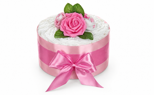 Windeltorte Rosenblüte rosa