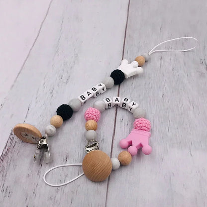 Baby Komfort Schnuller Kette Kinder Buche Holz - Meloni2