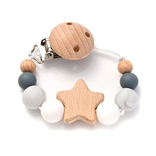 Neue Baby Schnuller Kette Holz - Meloni2