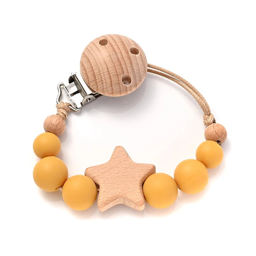 Neue Baby Schnuller Kette Holz - Meloni2