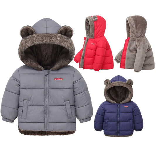Baby Jungen Mädchen Jacke mit Kapuze Baumwolle