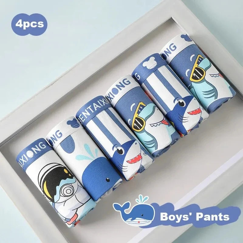 Boxers pour garçons 4 paires (dinosaure/marin)