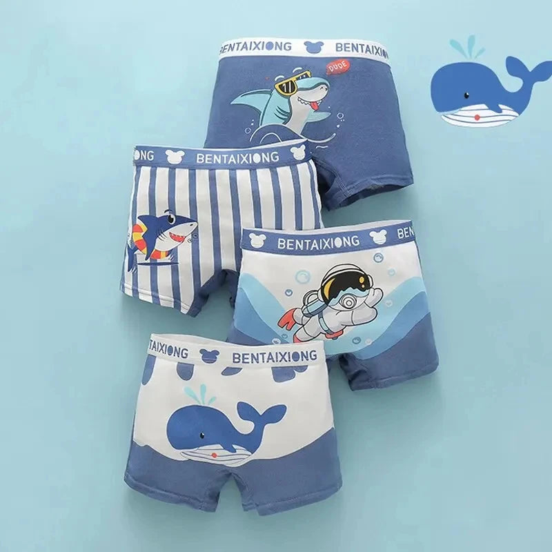 Boxers pour garçons 4 paires (dinosaure/marin)