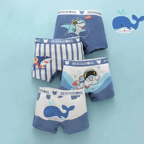 Boxers pour garçons 4 paires (dinosaure/marin)