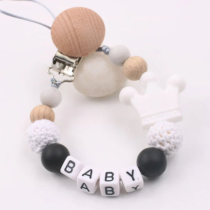 Baby Komfort Schnuller Kette Kinder Buche Holz - Meloni2