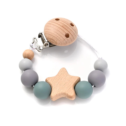 Neue Baby Schnuller Kette Holz - Meloni2