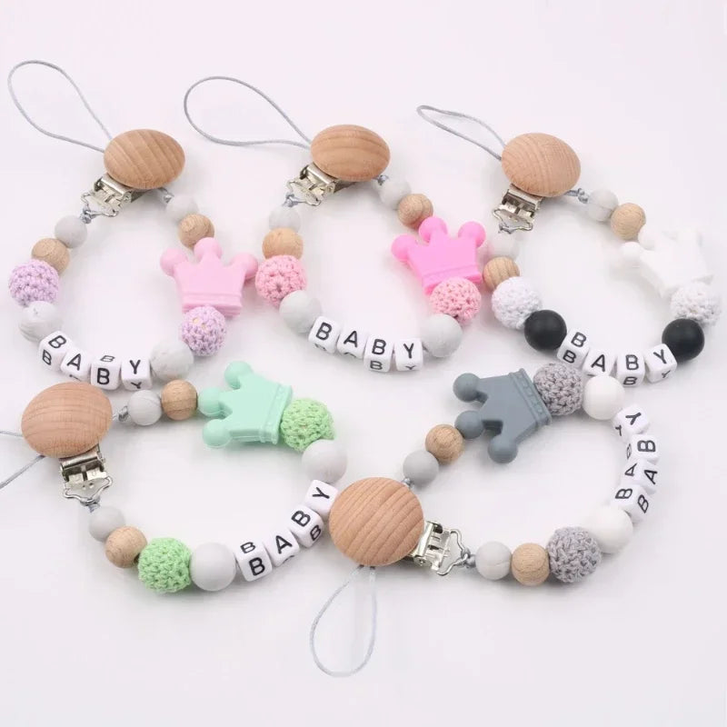 Baby Komfort Schnuller Kette Kinder Buche Holz - Meloni2