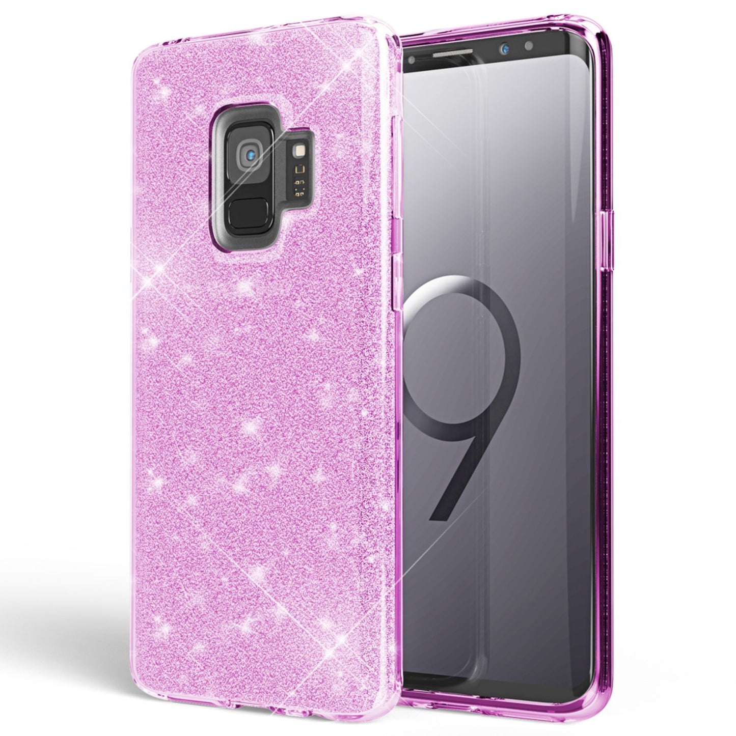 NALIA Glitzerhülle für Samsung Galaxy S9 – Funkelnder Glitzer-Look & Grip – SHINEPOP (Silikon Case) – Marke aus Berlin