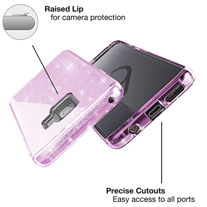 NALIA Glitzerhülle für Samsung Galaxy S9 – Funkelnder Glitzer-Look & Grip – SHINEPOP (Silikon Case) – Marke aus Berlin