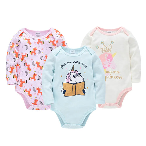 Baby Bodys für Jungs und Mädchen 3 Stück Langarm - Meloni2