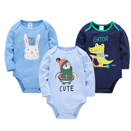 Baby Bodys für Jungs und Mädchen 3 Stück Langarm - Meloni2