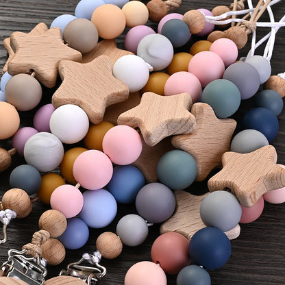 Neue Baby Schnuller Kette Holz - Meloni2