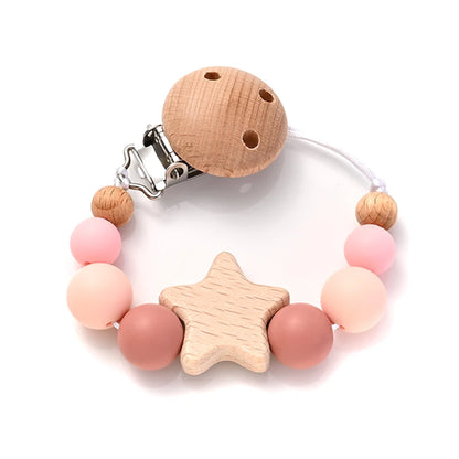 Neue Baby Schnuller Kette Holz - Meloni2