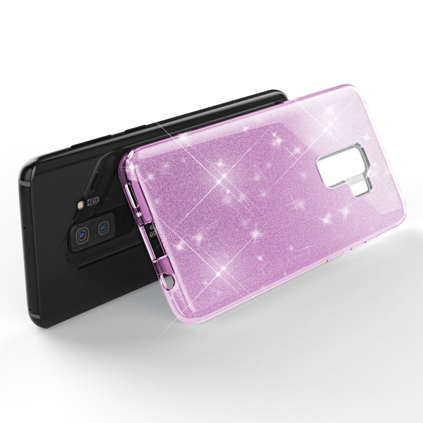 NALIA Glitzerhülle für Samsung Galaxy S9 Plus – Funkelnder Glitzer-Look & Grip – SHINEPOP (Silikon Case) – Marke aus Berlin