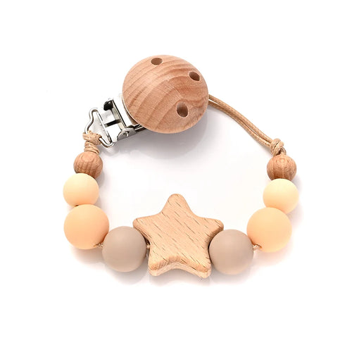 Neue Baby Schnuller Kette Holz - Meloni2