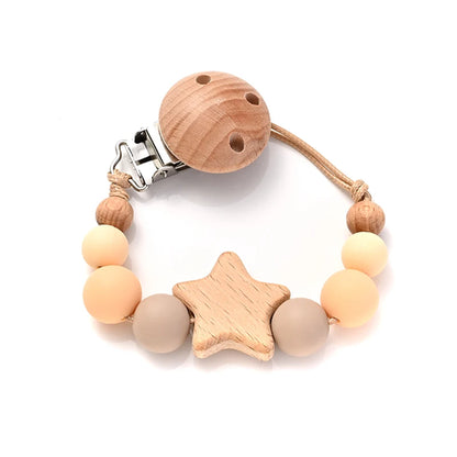 Neue Baby Schnuller Kette Holz - Meloni2