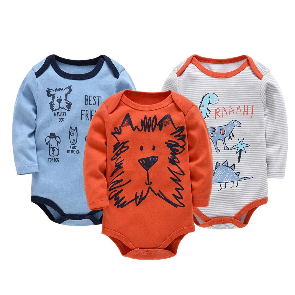 Baby Bodys für Jungs und Mädchen 3 Stück Langarm - Meloni2