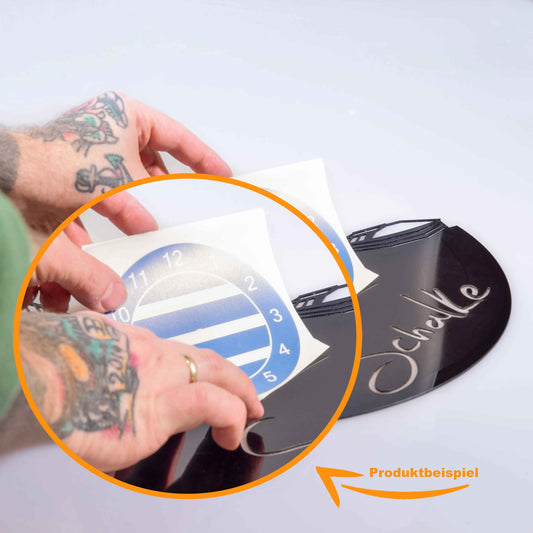 Wanduhr aus Vinyl Heartbeart