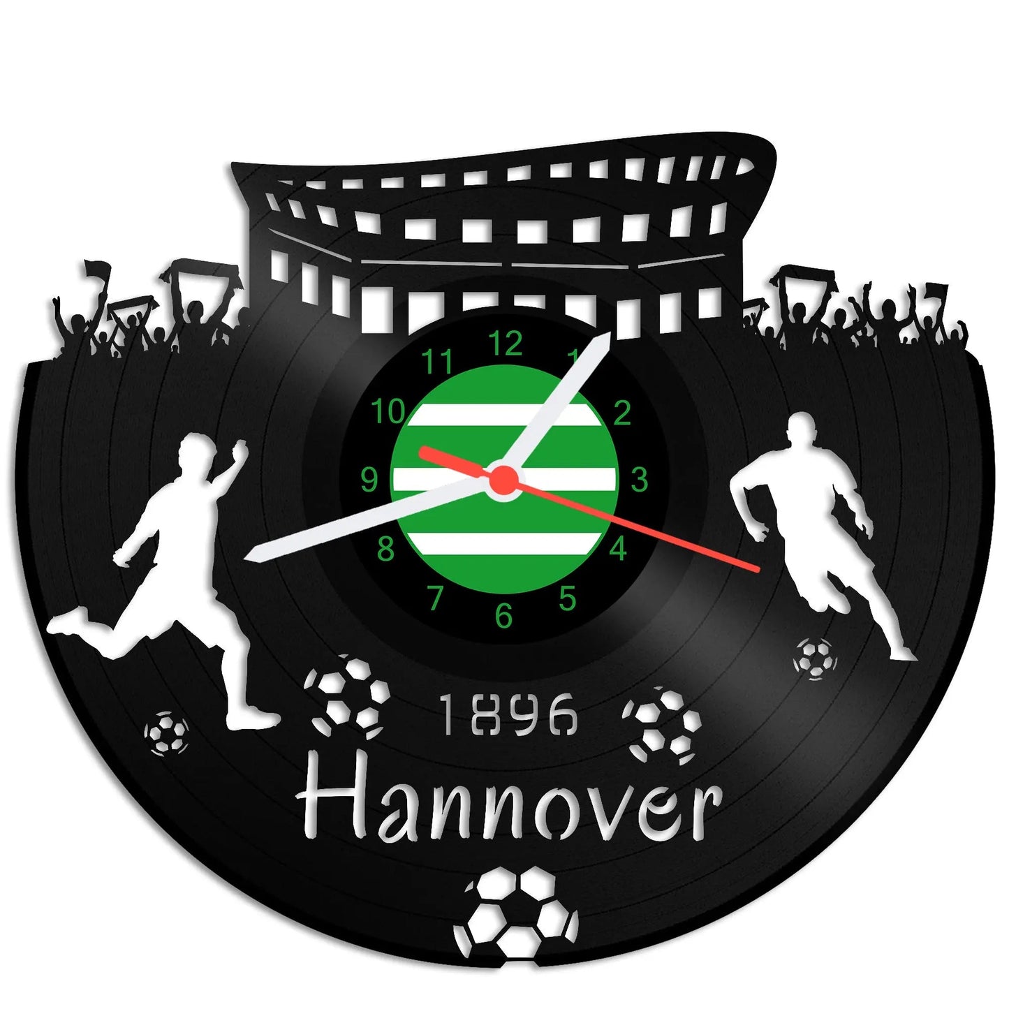 Fussball Wanduhr aus Vinyl Vereinsliebe Hannover