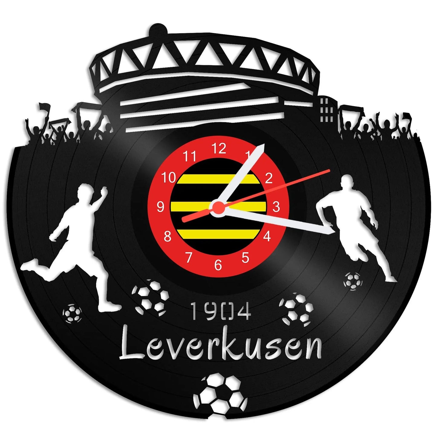 Fussball Wanduhr aus Vinyl Vereinsliebe Leverkusen