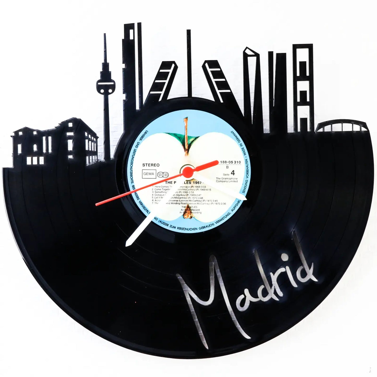 Wanduhr aus Vinyl Skyline Madrid