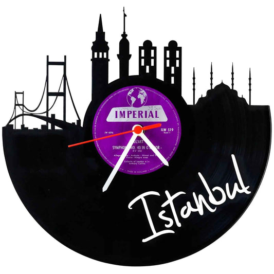 Wanduhr aus Vinyl Skyline Istanbul