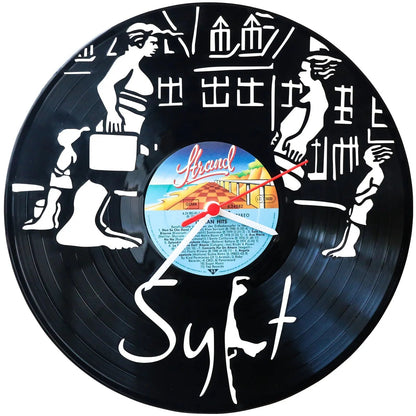 Wanduhr aus Vinyl Sylt