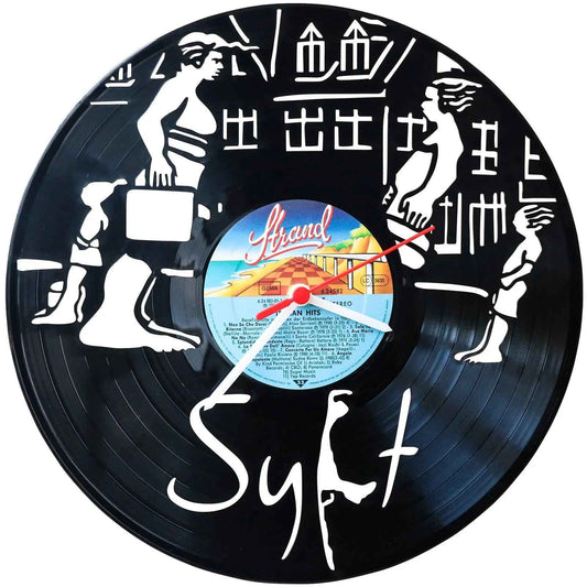 Wanduhr aus Vinyl Sylt