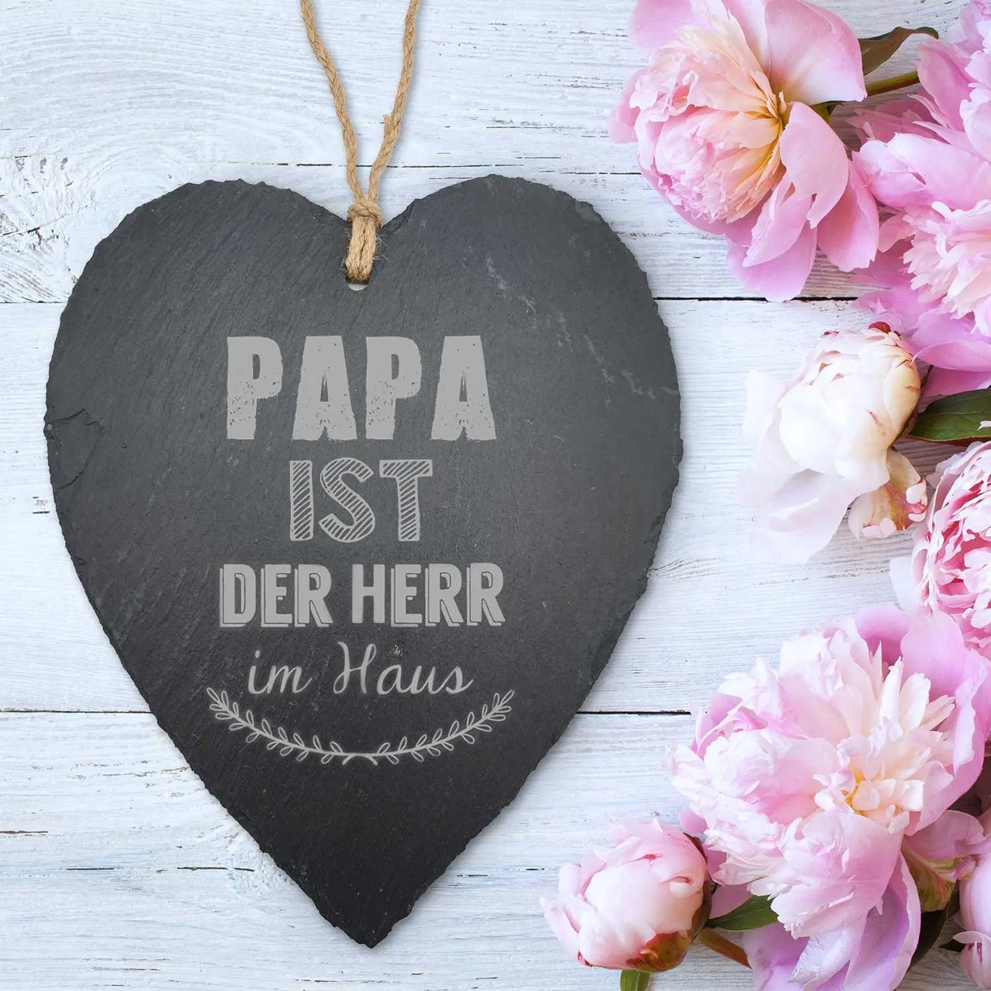 Schieferherz Papa ist der Herr im Haus