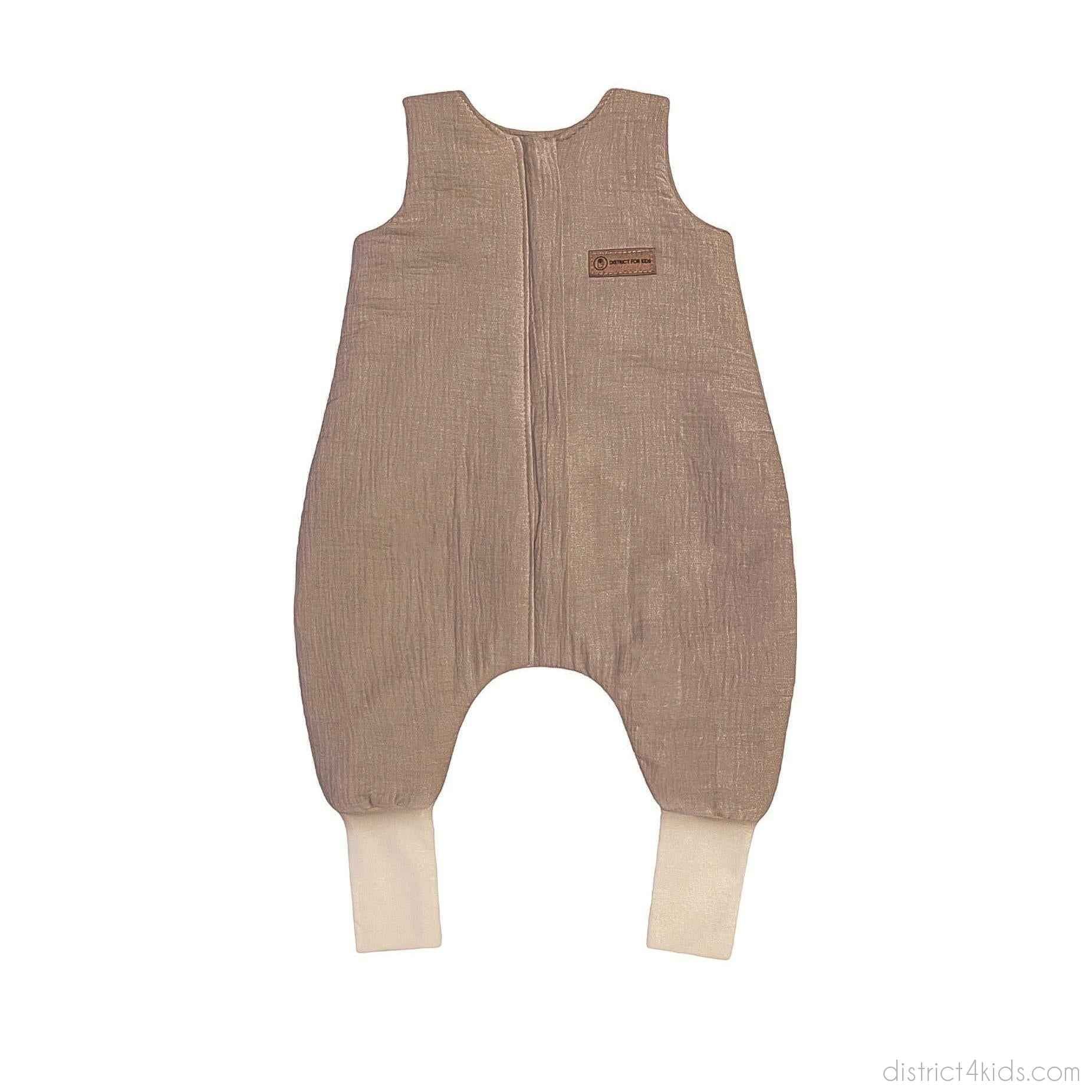 Schlafsack Musselin mit Füßen - mitwachsend, atmungsaktiv & sicher
