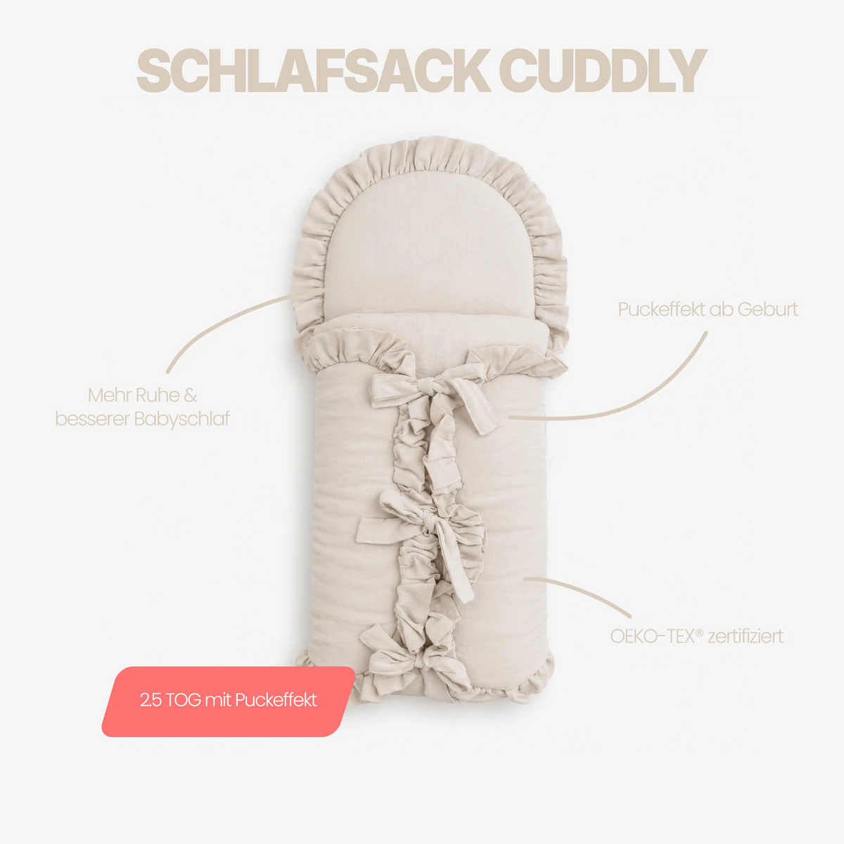 Schlafsack Cuddly Musselin – 2.5 TOG mit Puckeffekt District for Kids
