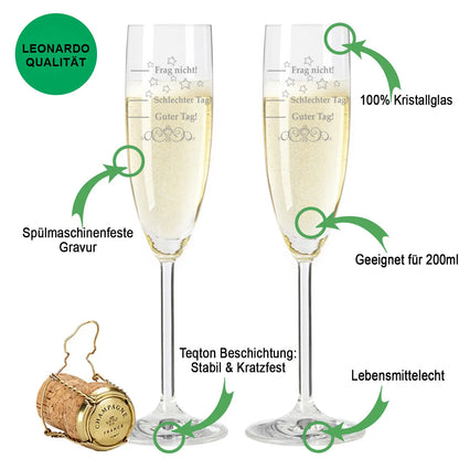 Leonardo Sektglas "Schlechter Tag, Guter Tag, Frag nicht!"