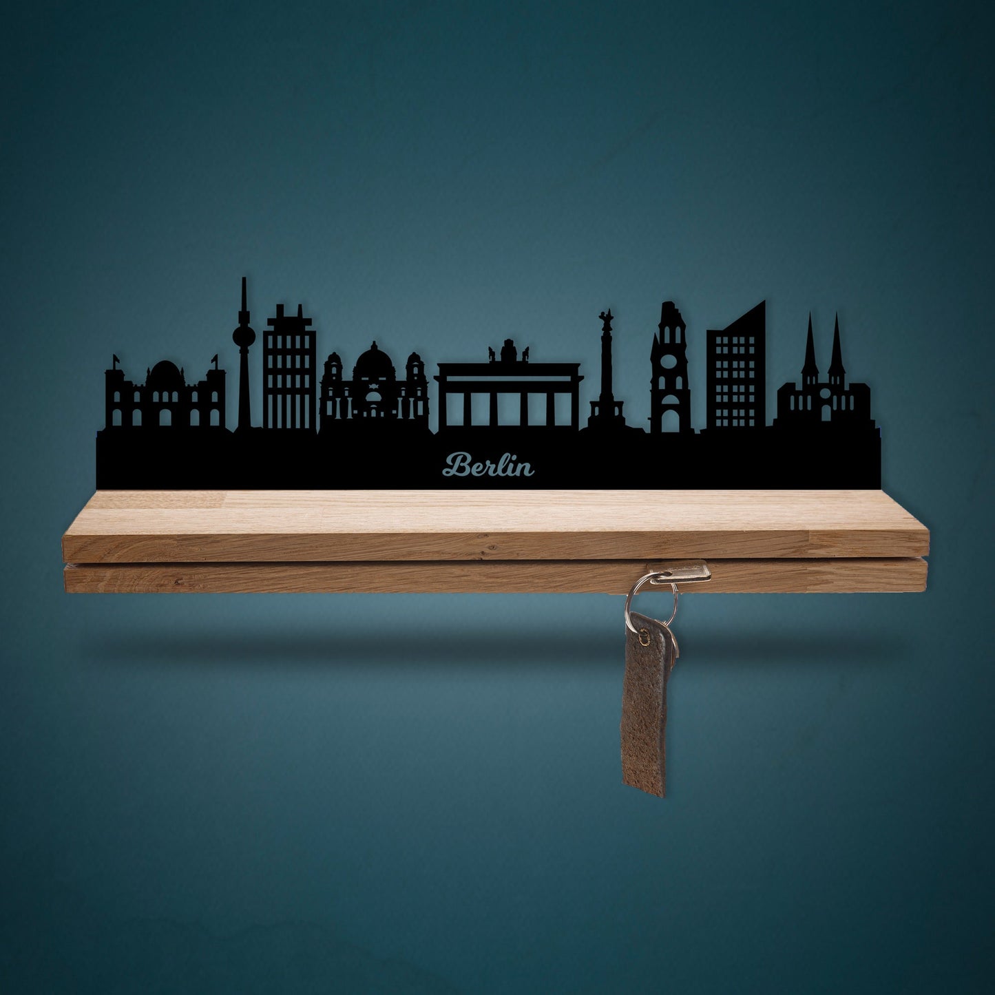 Schlüsselleiste Holz Skyline Berlin