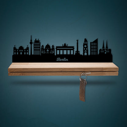 Schlüsselleiste Holz Skyline Berlin
