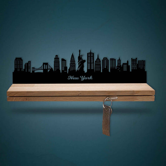 Schlüsselleiste Holz Skyline New York