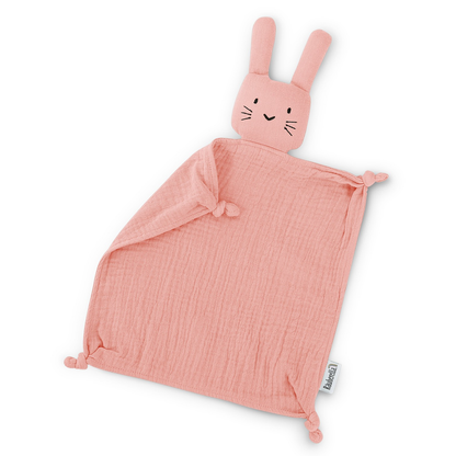 Schmusetuch Hase aus Musselin – Rosa