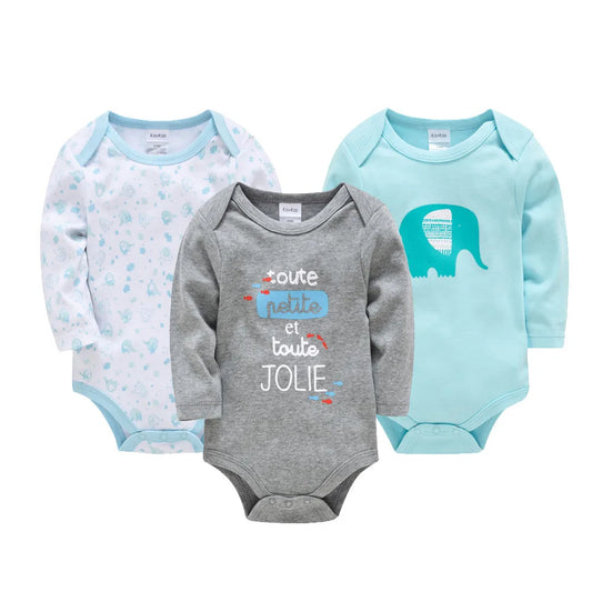 Baby Bodys für Jungs und Mädchen 3 Stück Langarm
