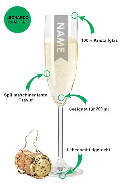 Leonardo Glas mit Gravur - "Elegant"