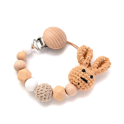 Neue Baby Holz Schnuller Clip Holz Häschen - Meloni2
