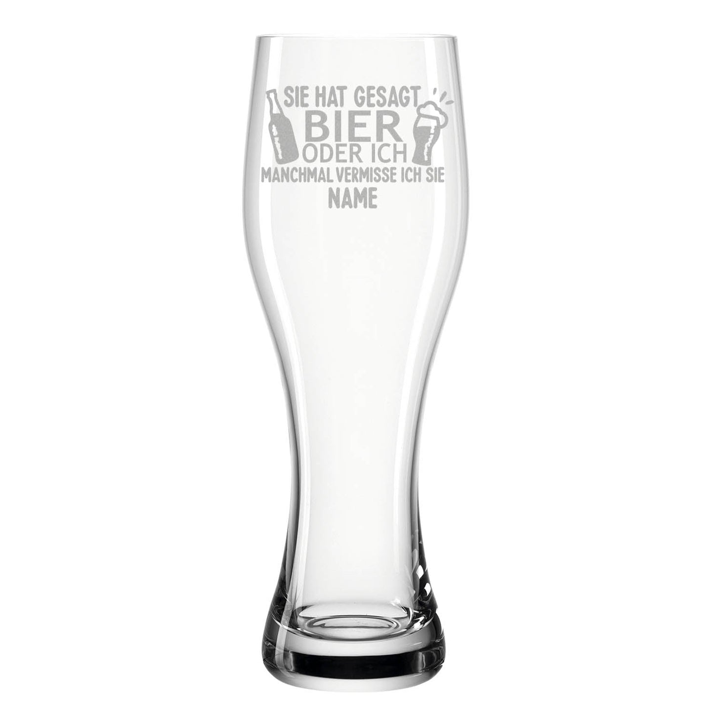 Leonardo Weizenglas "Sie hat gesagt Bier oder ich" mit Namen