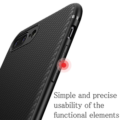 NALIA Silikonhülle für iPhone 7 Plus / 8 Plus – Rutschfest & Matt – VORTEX (Gebürstete Optik & Carbon Design) – Marke aus Berlin